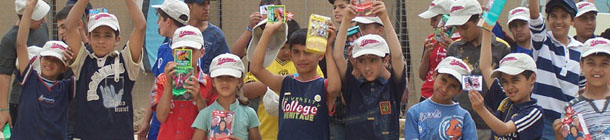 Iraqi children receive Girl Scout cookies donated by Flashpoint